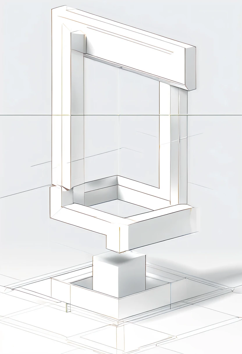(Optical illusion art:1.3),(:1.5)Paradox diagram,Draw a three-dimensional diagram on a square piece of paper,Penrose triangle,&Quote;triangle&Quote;,It is a typical manifestation of paradox and proportion inversion..。Three rectangles intertwined from different angles.,inside &Quote;irrational&Quote; Connection of three cuboids,create a visual effect &Quote;distortion&Quote;,