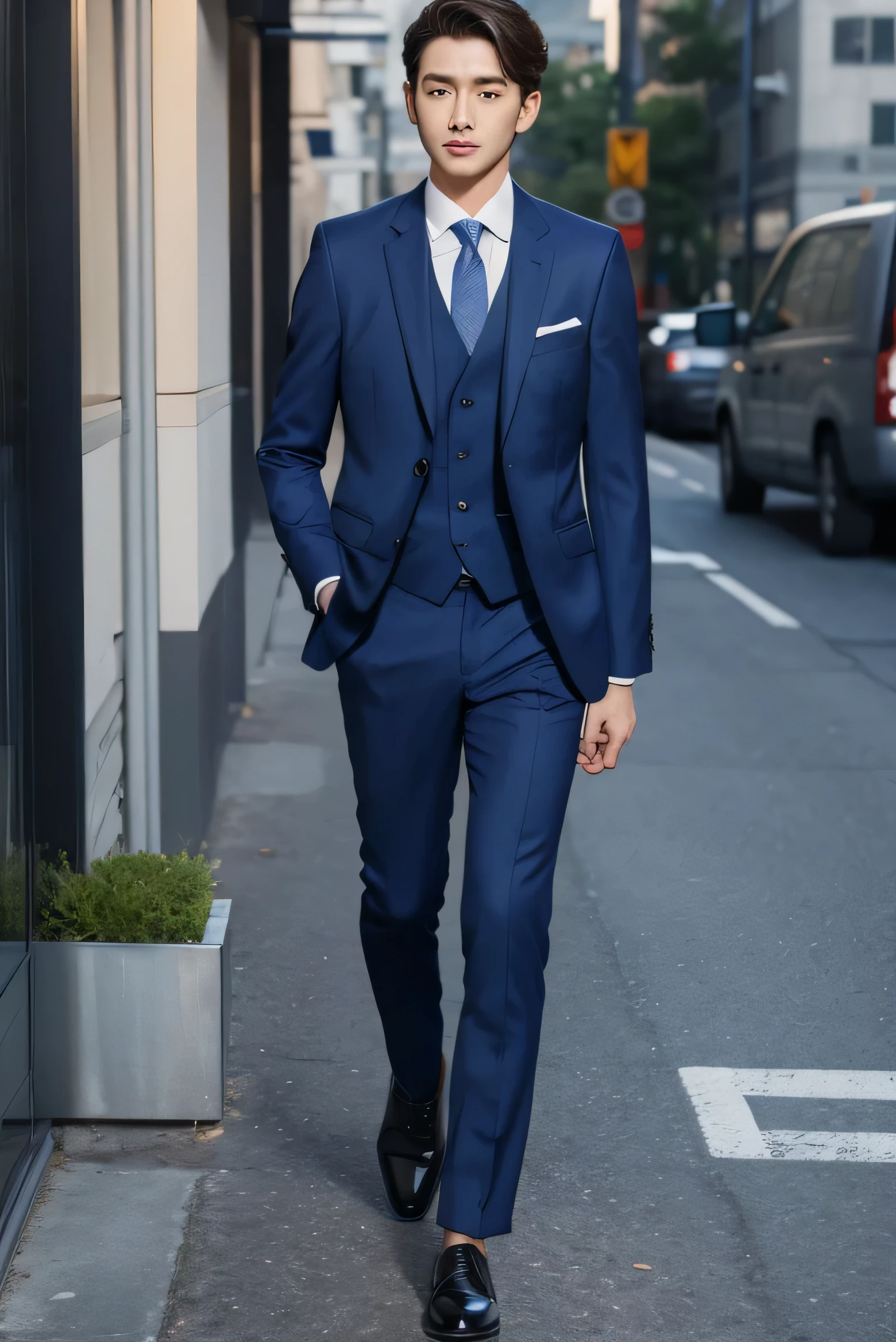 Men's suits,Suit suit,work clothes suit,银行work clothes suit,Blue series,whole body,the whole,three buttons,