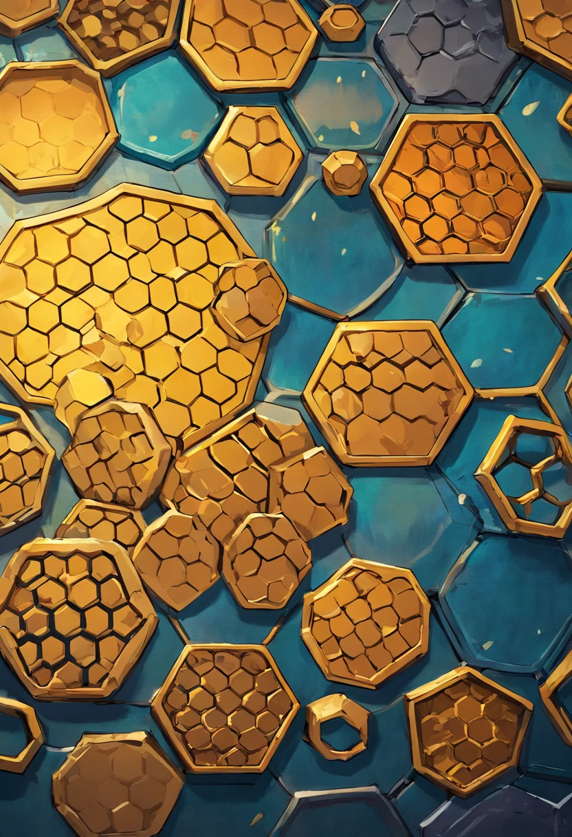 A high-resolution image showcasing a close-up of a metal plate with intricate honeycomb patterns, capturing the fine details and smooth texture of the metal, providing a visually captivating and industrial aesthetic