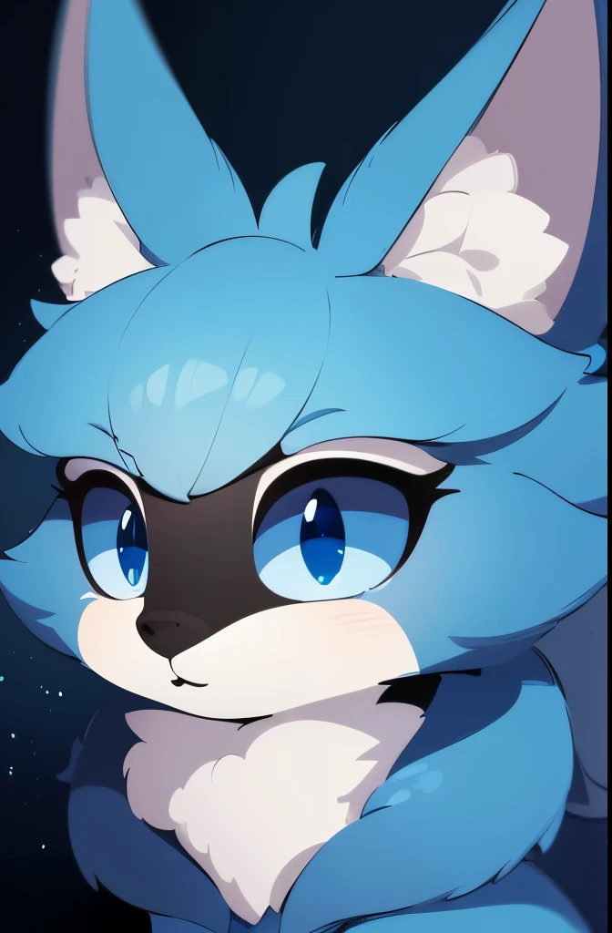 um furry de cor azul marinho, foto de perfil, fundo borrado, full HD, 4k, prompt preciso.