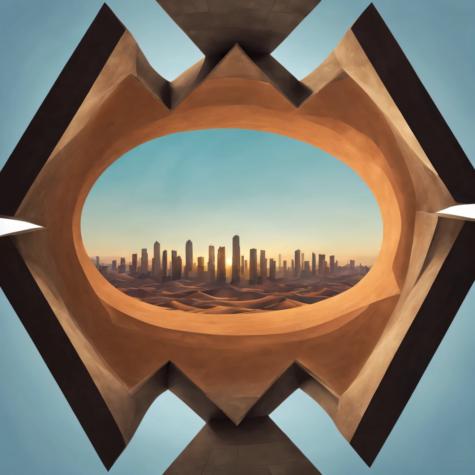 desert sky optical illusion cityscape