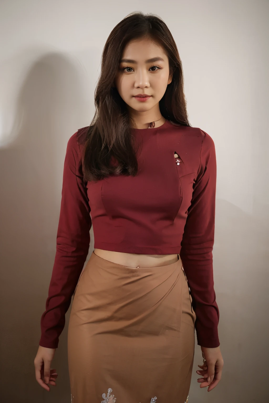 It is written straight,Thick thighs,korean girl,Red-haired,mini skirt,black skirt,