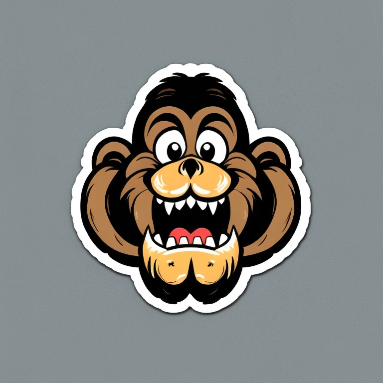 funny monkey laugh sticker style