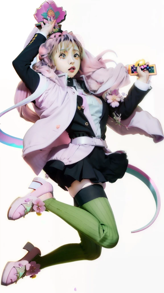 a woman in a purple outfit holding a sword and a pink flower, illustrious makinami, anya from spy x family, digital art from danganronpa, chiaki nanami from danganronpa, tatsumaki, official character art, junko enoshima from danganronpa, pudica pose, shalltear from overlord, haruno sakura