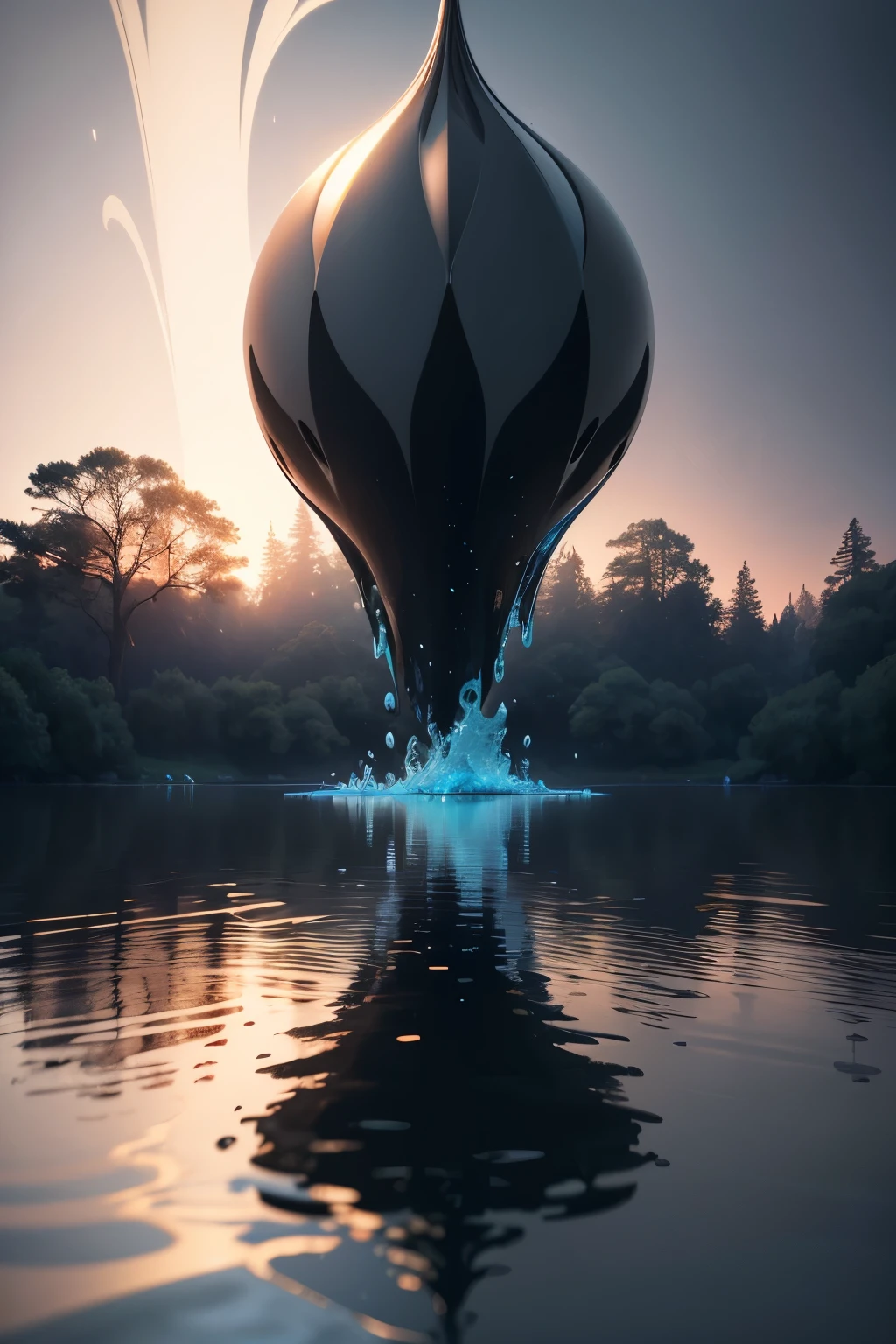 "Immerse yourself in an awe-inspiring simulation of a black liquid, mirroring the tranquil beauty of a still night scene. With Octane Render's HD wallpapers, the 3D composition comes to life in 4K resolution, capturing every detail with precision. Reflections on the surface of the liquid reveal mesmerizing DMT snapshots, a smooth 3D CG render that showcases the intricacies of the fluid's movements. Observe the captivating interaction between the environment and the fluid, as the tranquil waters unveil their secrets through stunning 3D fluid simulation renders. This poster is an essential addition to any modern interior design