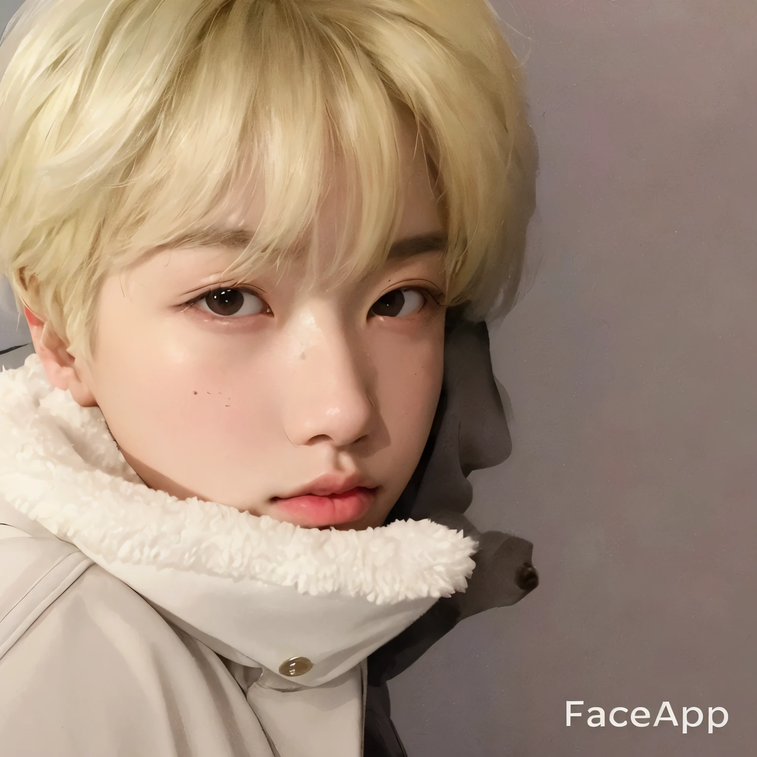 cropped photo of a man in a white jacket and white scarf, adorable and pale korean face, Jimin\the full lips, accurate Jimin face, Jimin\the right eyelid is swollen, Jungkook, Jimin\o nariz grego, hyung tae, com rosto preciso, Jimin, pintar ulzzang, cara com artgram, foto de rosto, cai xukun