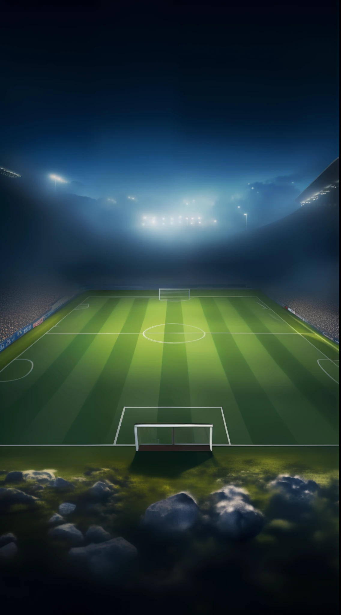 arafed soccer field with a goal and a ball in the middle, amazing wallpaper, hd wallpaper, soccer stadium, wallpaper hd, stadium landscape, high quality wallpaper, desktop wallpaper, beautiful wallpaper, mobile wallpaper, stunning screensaver, amazing background, high quality desktop wallpaper, wallpaper mobile, desktop background, stunning atmosphere, high-quality wallpaper, vertical wallpaper, wallpaper background
