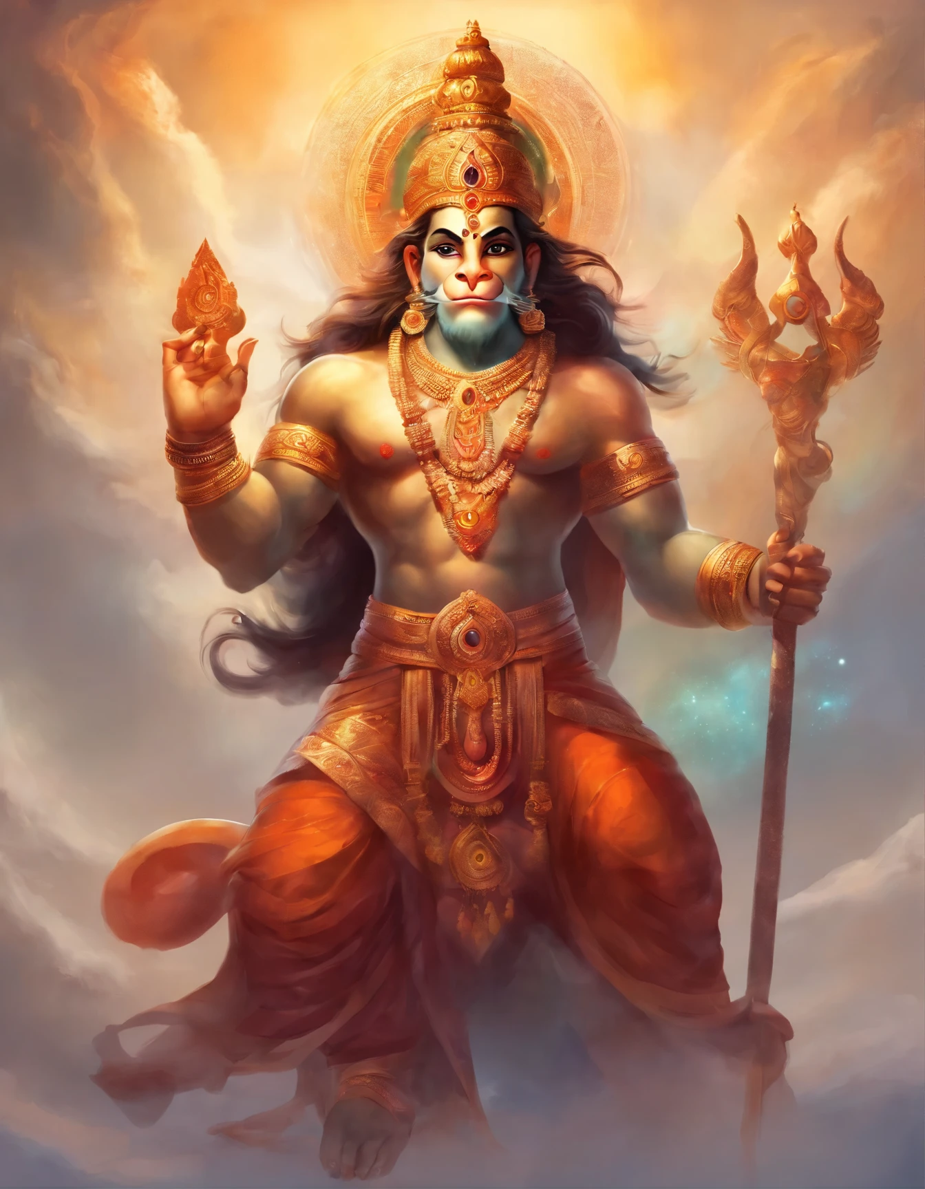 Indian god Lord hanuman with 5 head,