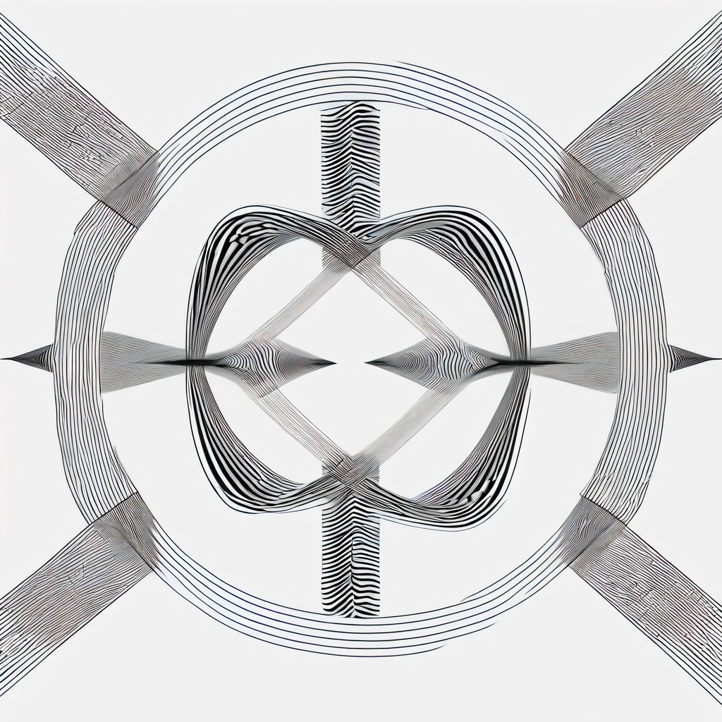(Optical illusion art:1.3),Paradox diagram,line module,black and white,simple,Symmetric Zentangle,