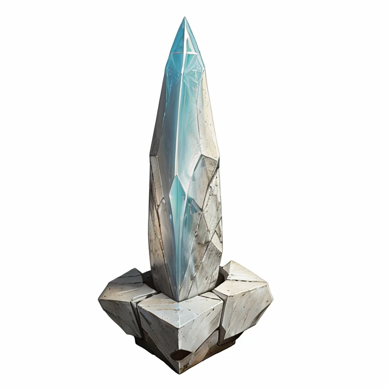 MagicItem_v1, DnD magic item, white background, artefact, (Holy Flint), stone Flint, Holy Flint artefact, Holy Flint reliquary, masterpiece, professional quality