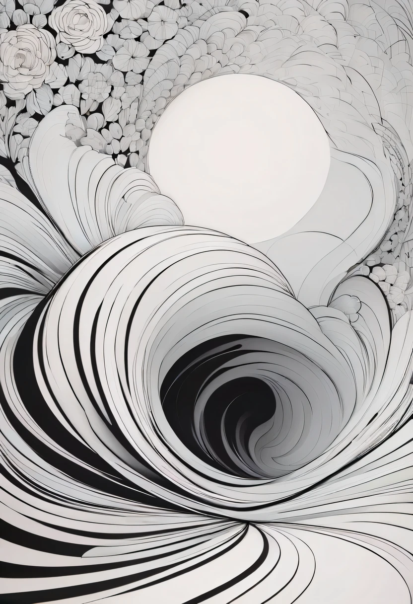 Zentangle，Wire，black and white，simple