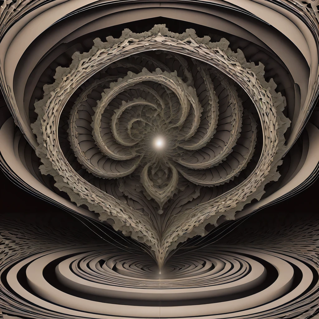 (Optical illusion art:1.3),(:1.5)Paradox diagram,mandelbrot shape,Zentangle,fractal art,geometric paradox