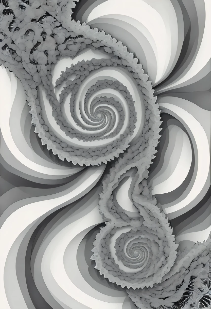 (Optical illusion art:1.3),(:1.5)Paradox diagram，mandelbrot shape，Zentangle，fractal art，geometric paradox