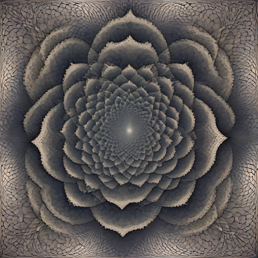 (Optical illusion art:1.3),(:1.5)Paradox diagram,mandelbrot shape,Zentangle,fractal art,geometric paradox