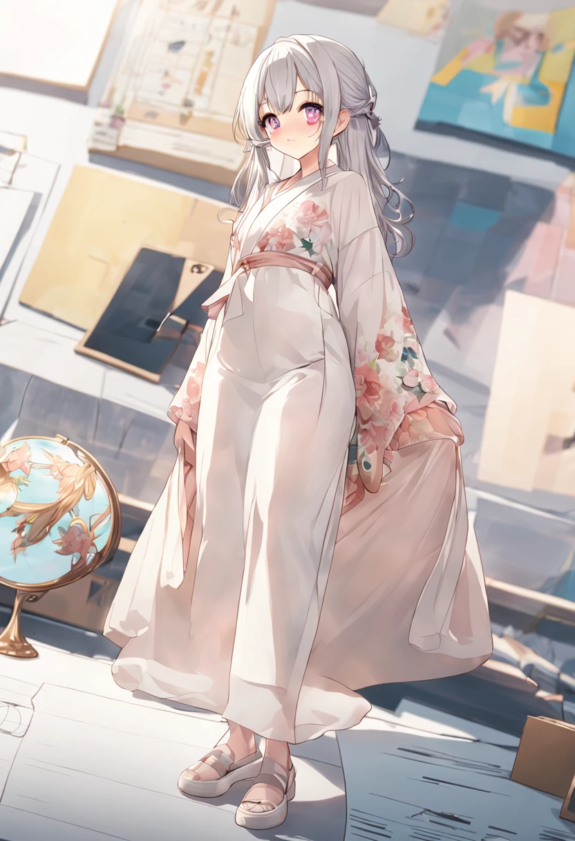 high quality, award winning, highres, 8k,masterpiece, best quality, extremely detailed, anime(character setting materials, synopsis sheet, various angles:1.3), (white background), standing,one girly boy, 15yo, (white see-through kimono:1.2), beautiful, cute face, light pink eyes, light gold/white hair, messy hair, side parted hair, light eyebrows, light yellow eyelashes, socks, shoes, cheeks, ((((pale skin))), ((sexy,)) ((cute)), (masterpiece, best quality, high quality, ultra detailed, extremely detailed, official wallpaper, UHD, ultra high res:1.3), (super fine illustration:1.5), ((beautiful face, beautiful legs, beautiful hands, detailed clothes))(beautiful blue eyes), long hair,detailed big round eyes, (gleaming skin), chubby body, glamorous, tall, (elaborately designed clothes:1.2), BREAK, 1girly boy, (Design sheet:1.5), (multi-angle and detailed view:1.5), (smile:1.3), a beautiful girly boy is (standing), nyan