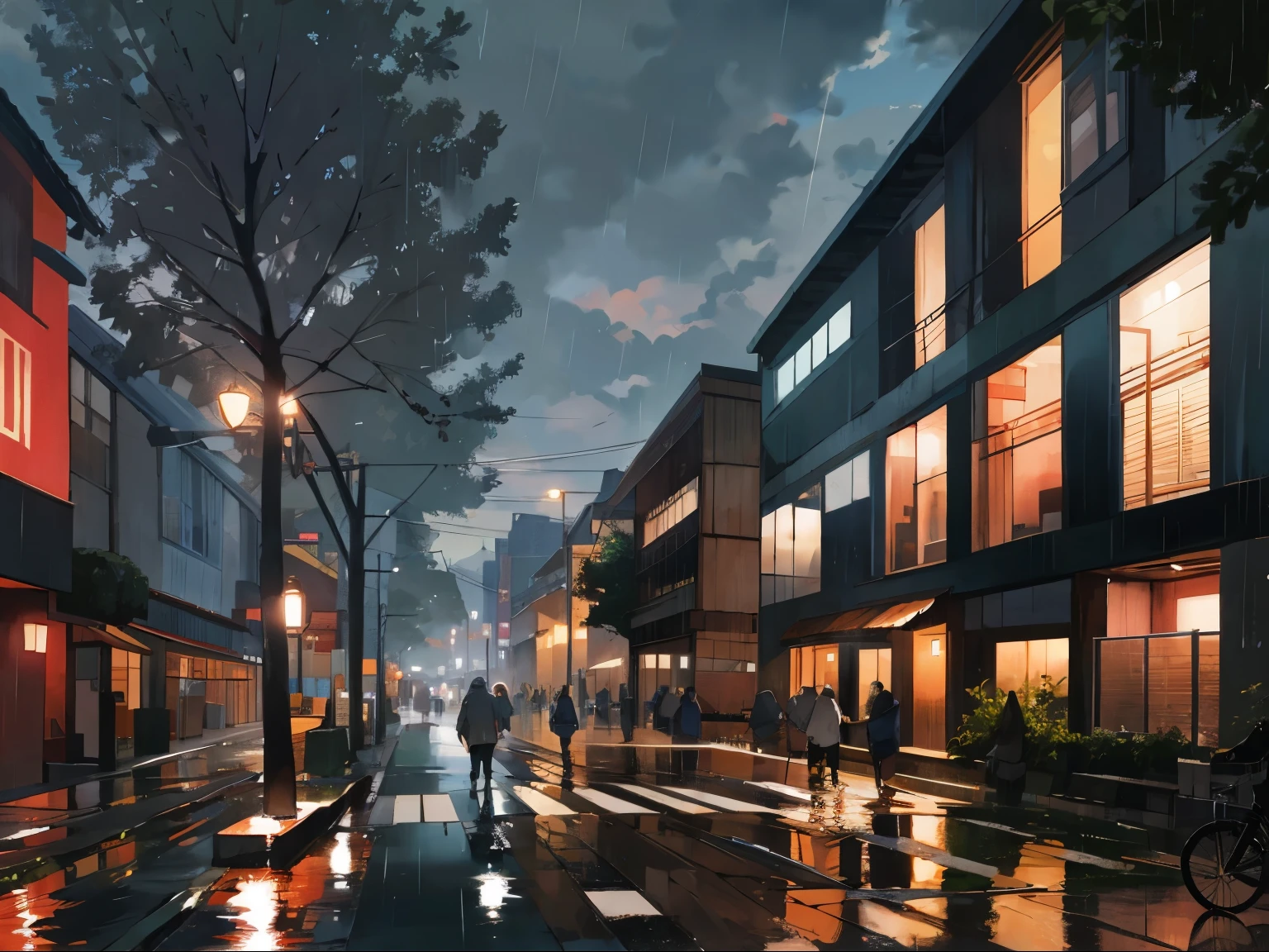 after rain, evening