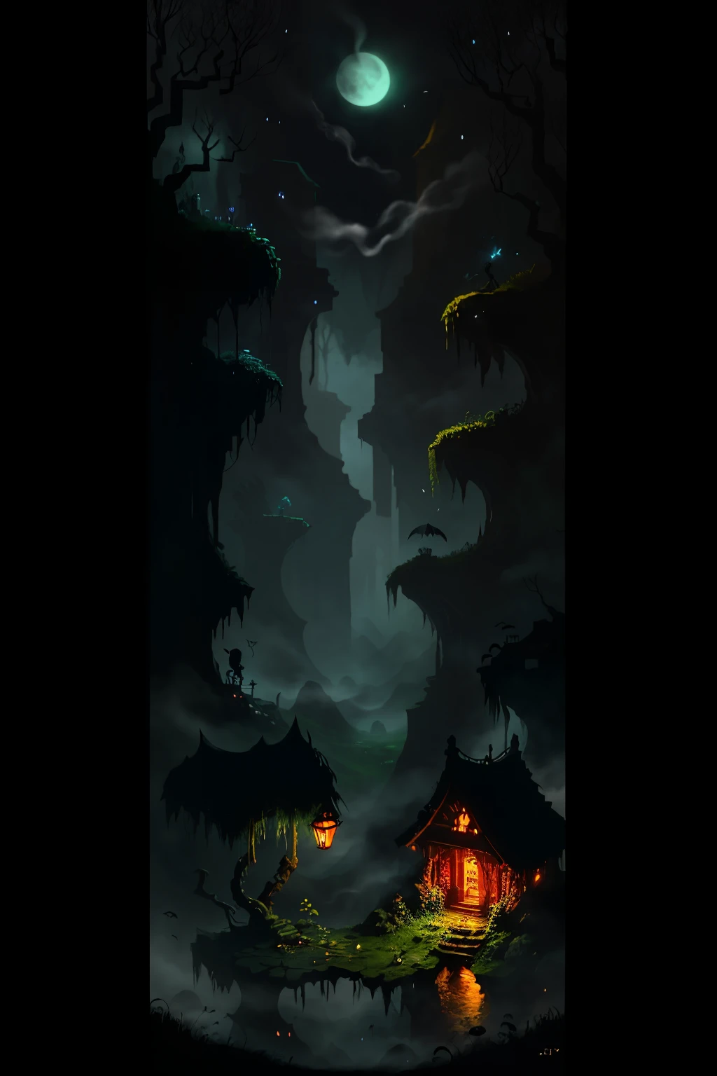 In the heart of a spooky night landscape, a breathtaking 3D pixel art 4k wallpaper unfolds, invoking an eerie and mysterious ambiance. The scene is filled with incredible pixel art details that capture the essence of the unknown. The half red moon hangs optimistically in the sky, casting long, ominous shadows over the terrain below.
The air is thick with fog, adding to the haunting atmosphere. The jungle, teeming with emerald greenery, comes alive with magical lighting, as if charged with an otherworldly energy. Every pixel, meticulously crafted, brings the unreal engine pixel art to life, casting an alluring yet sp
