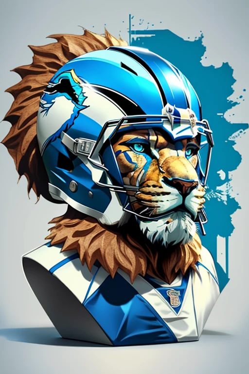 Detroit lions custom art with details showing the logo on a football