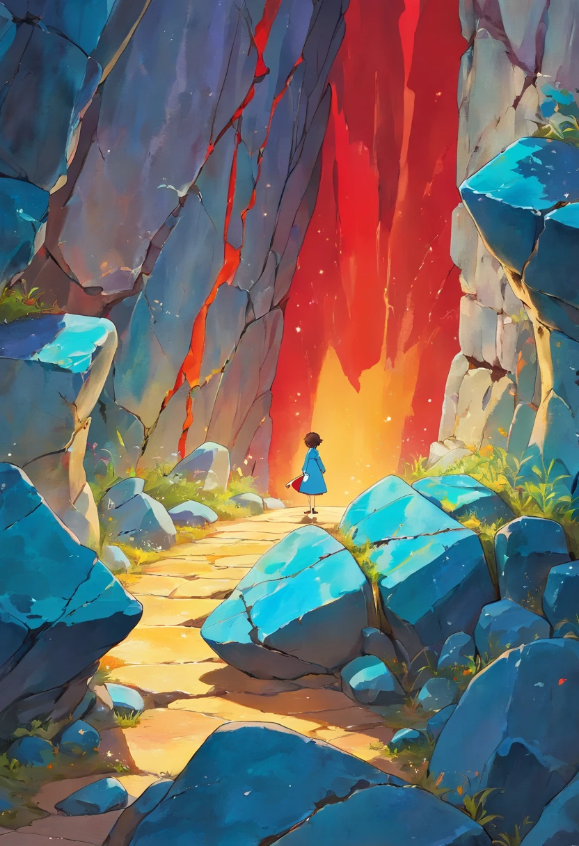 A high-resolution image showcasing an abstract background of cracked stone with vibrant red, yellow, and blue colors, creating a visually striking and dynamic composition that draws the viewer’s attention