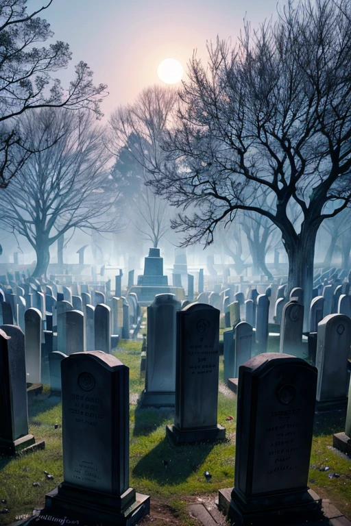 (best quality,4k,8k,highres,masterpiece:1.2),ultra-detailed,(realistic,photorealistic,photo-realistic:1.37),moonlit cemetery scene,dark cemetery illuminated by lights,graveyard with atmospheric lighting,mystical atmosphere,ethereal ambience,gothic cemetery with moonlight,hauntingly beautiful cemetery,serene and eerie graveyard,nighttime cemetery with glowing tombstones,forest encircling the cemetery,dense fog surrounding the tombstones,dramatic lighting casting eerie shadows,silhouette of tombstones against the night sky,candlelit pathways leading through the cemetery,twinkling stars above the graveyard,ghostly apparitions drifting among the tombstones,an old oak tree standing tall in the graveyard,hints of mist swirling around the tombs,moonlight filtering through the branches,gravestones adorned with elaborate carvings,crypts and mausoleums lining the cemetery,wisps of fog creeping through the cemetery,spiderweb-covered gates at the entrance of the cemetery,an owl perched on a gravestone,spooky and mysterious atmosphere,quiet solitude in the graveyard,whispers of lost souls echoing through the night,tombstones shrouded in ivy and moss,a sense of tranquility in the macabre setting,graveyard filled with lush, overgrown vegetation,subtle glow emanating from the ground,swirls of mist creating an otherworldly effect,glimmering moonlight reflecting off the tombstones,shadowy figures wandering in the cemetery,dancing shadows cast by the moonlight,a feeling of both beauty and melancholy.