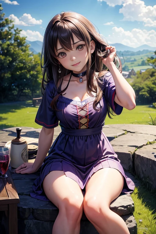 (best quality,4k,8k,highres,masterpiece:1.2),ultra-detailed,(realistic,photorealistic,photo-realistic:1.37), train, anime characters, woman in a dress, fragrance, anime style, Little Witch Academia, screenshot from an animated movie, Megumin from Konosuba, Tamari Camp, still from a TV anime, anime screenshot from 2012, anime Tamari Camp