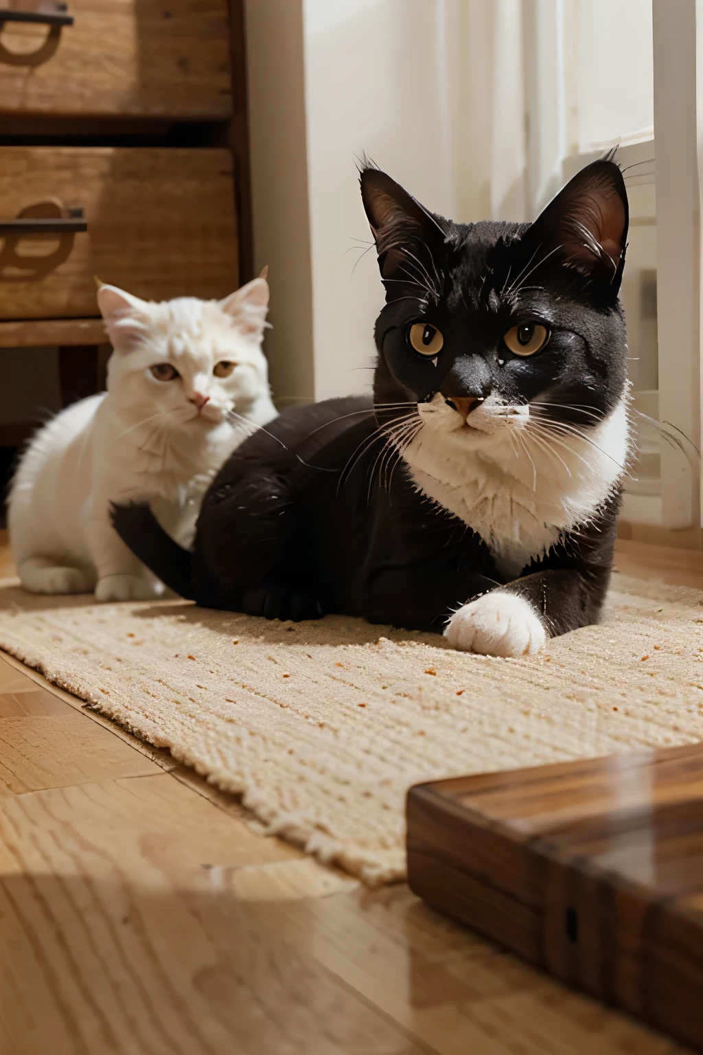 gatos fofinhos e curiosos, imagem realista,