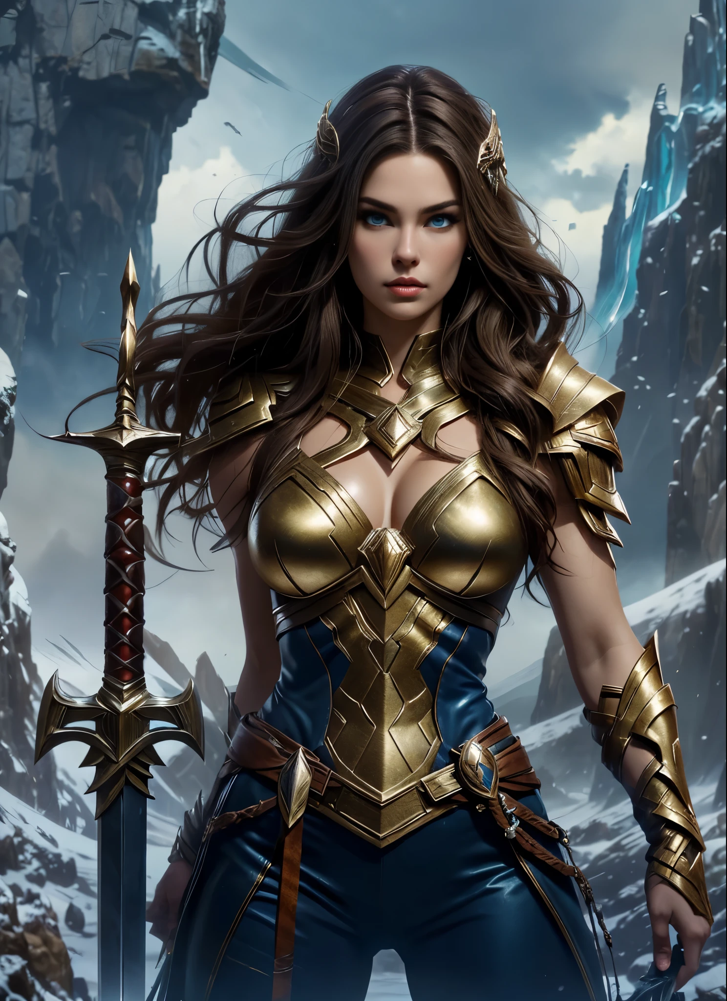 (Alexis Bledel) is Freya the nordic goddess, pale skin, messy, Full body, Beautiful anime waifu style girl, hyperdetailed painting, luminism, art by Carne Griffiths and Wadim Kashin concept art, Iceland background, northern lights, abstract beauty, approaching perfection, pure form, golden ratio, minimalistic, dark atmosphere, unfinished, concept art, intricate details, 8k post production, high resolution, hyperdetailed, trending on artstation, sharp focus, studio photo, intricate details, highly detailed,