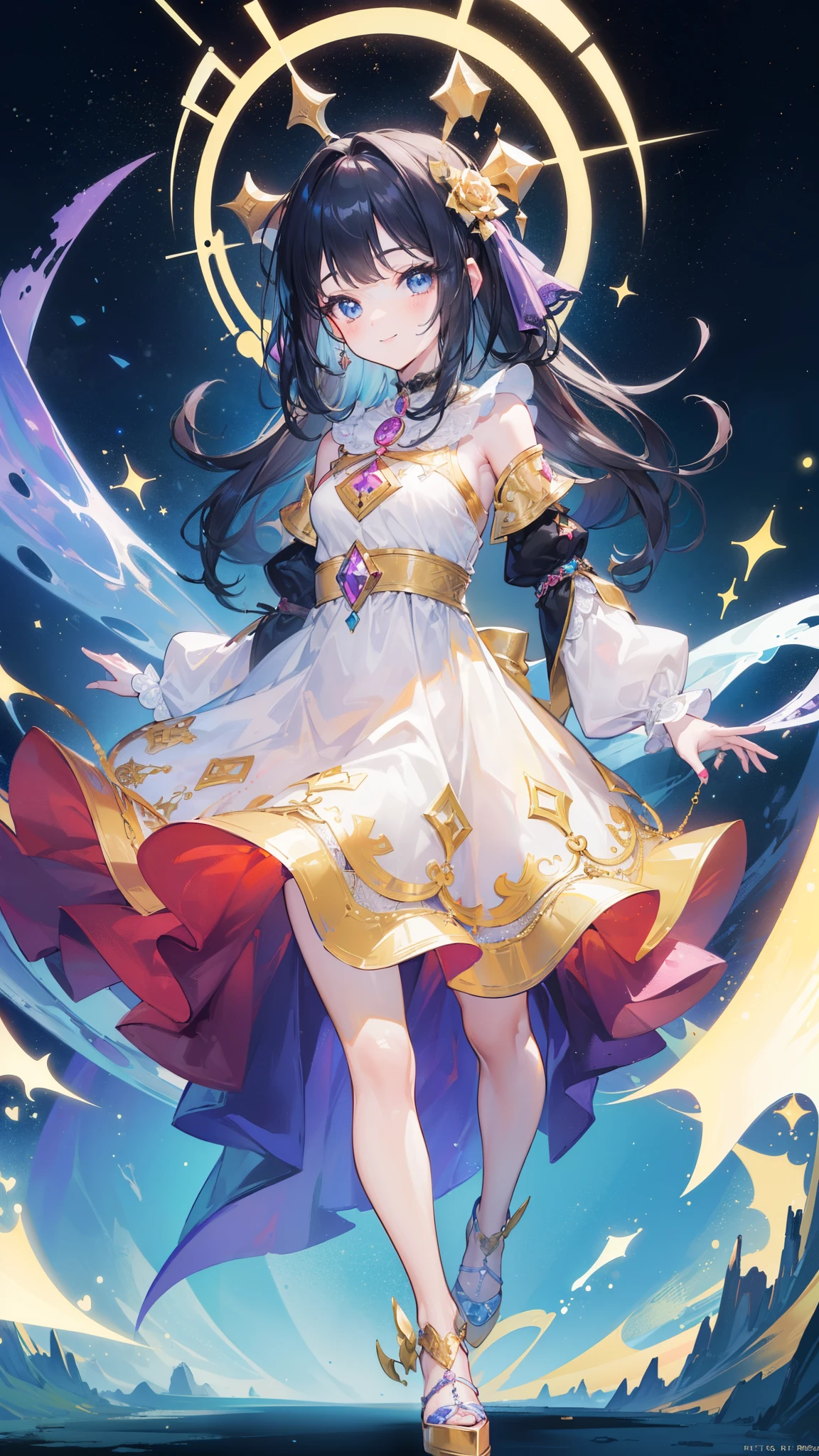 (((32k))), (16k), (8k), (4k), (((32k fantasy background))), (((Pretty girl))), (((cute girl))), (beautiful quality eyes), (cute smile), (((dress))), (((fantasy))),