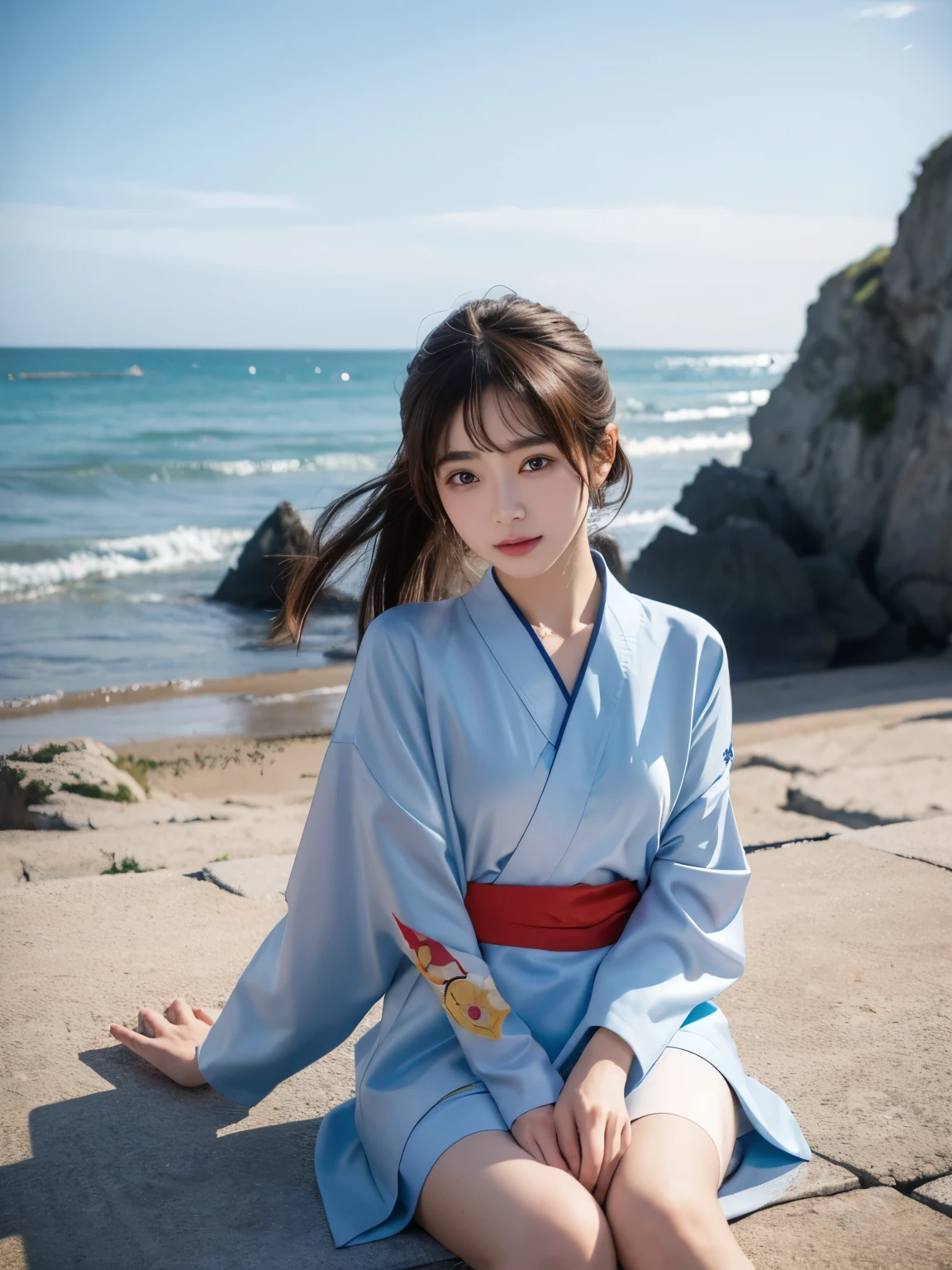 from《Genshin》The image of Nasita in Chinese,at the seaside,exposed,Watch shyly