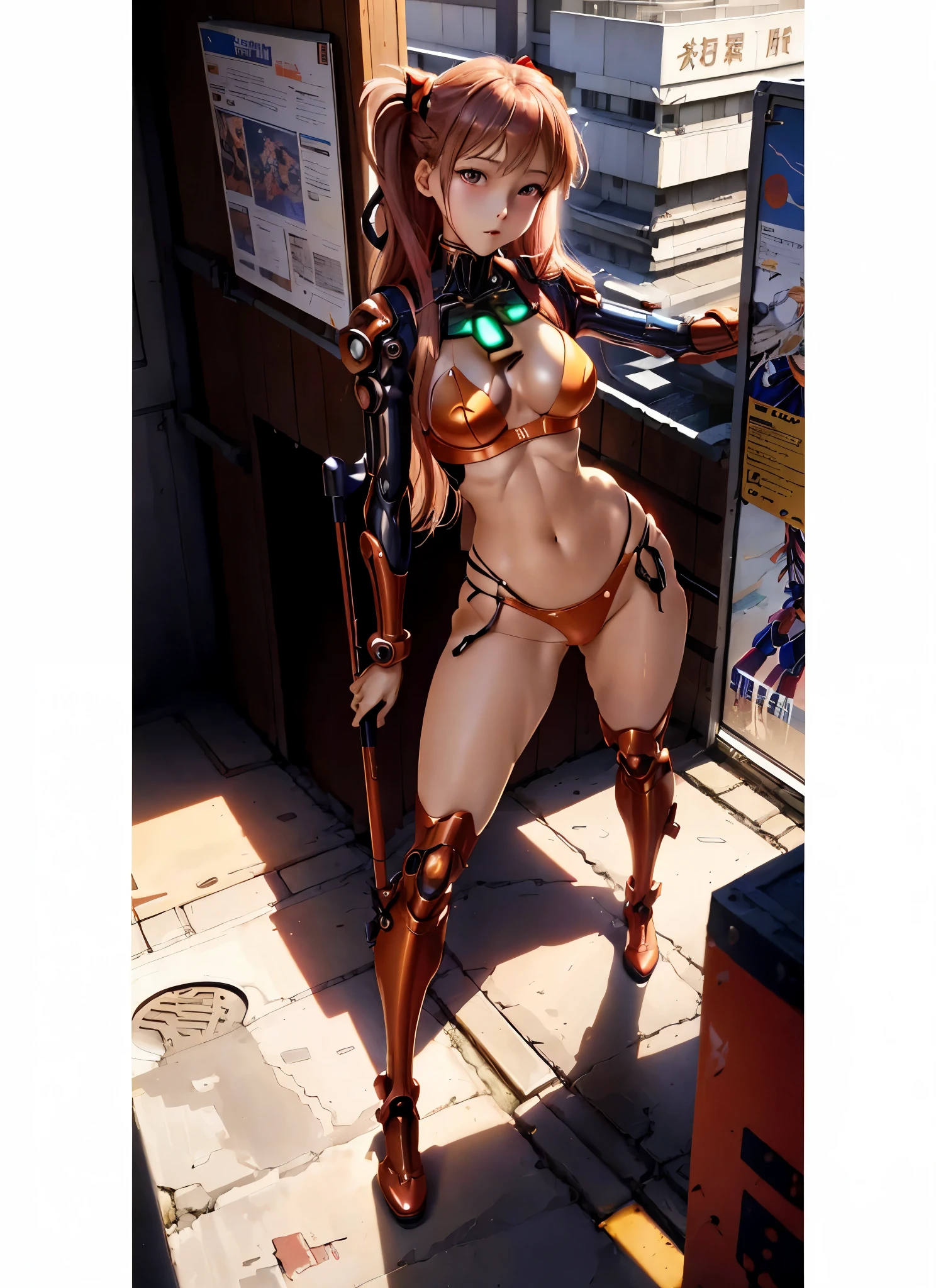 um close up de uma mulher com uma roupa vermelha e preta, corpo inteiro! Ternos Asuka, Ternos Asuka under clothes!, Oppai Cyberpunk, asuka, Biomechanical Oppai, Asuka Langley soryu, Asuka Langley, Asuka Langley souryuu, grosso, Asuka Langley sohryu, cammy, gynoid body