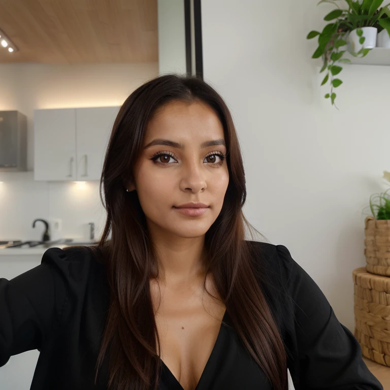 femme colombienne, visage de face, ultra réaliste, yeux parfaits, yeux symétriques