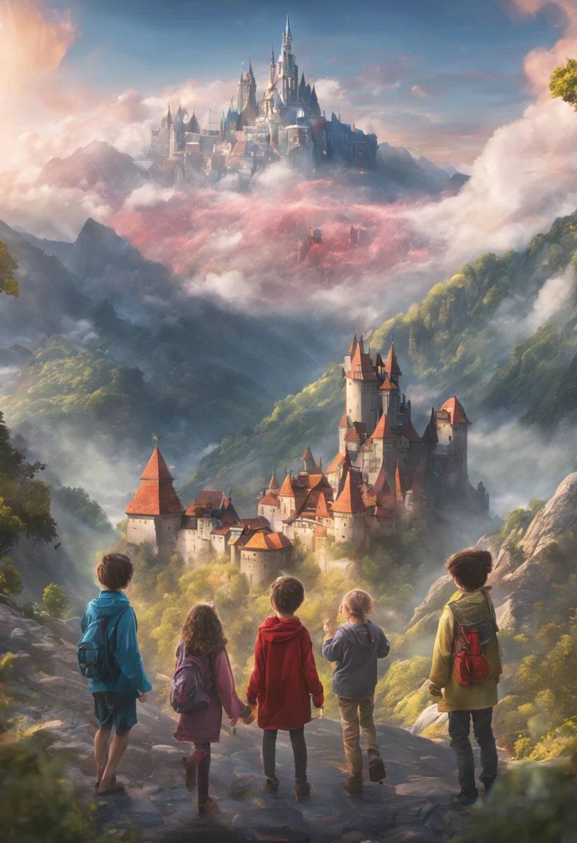 2 boys and 2 girls with magical elemental povers in brațele mode
