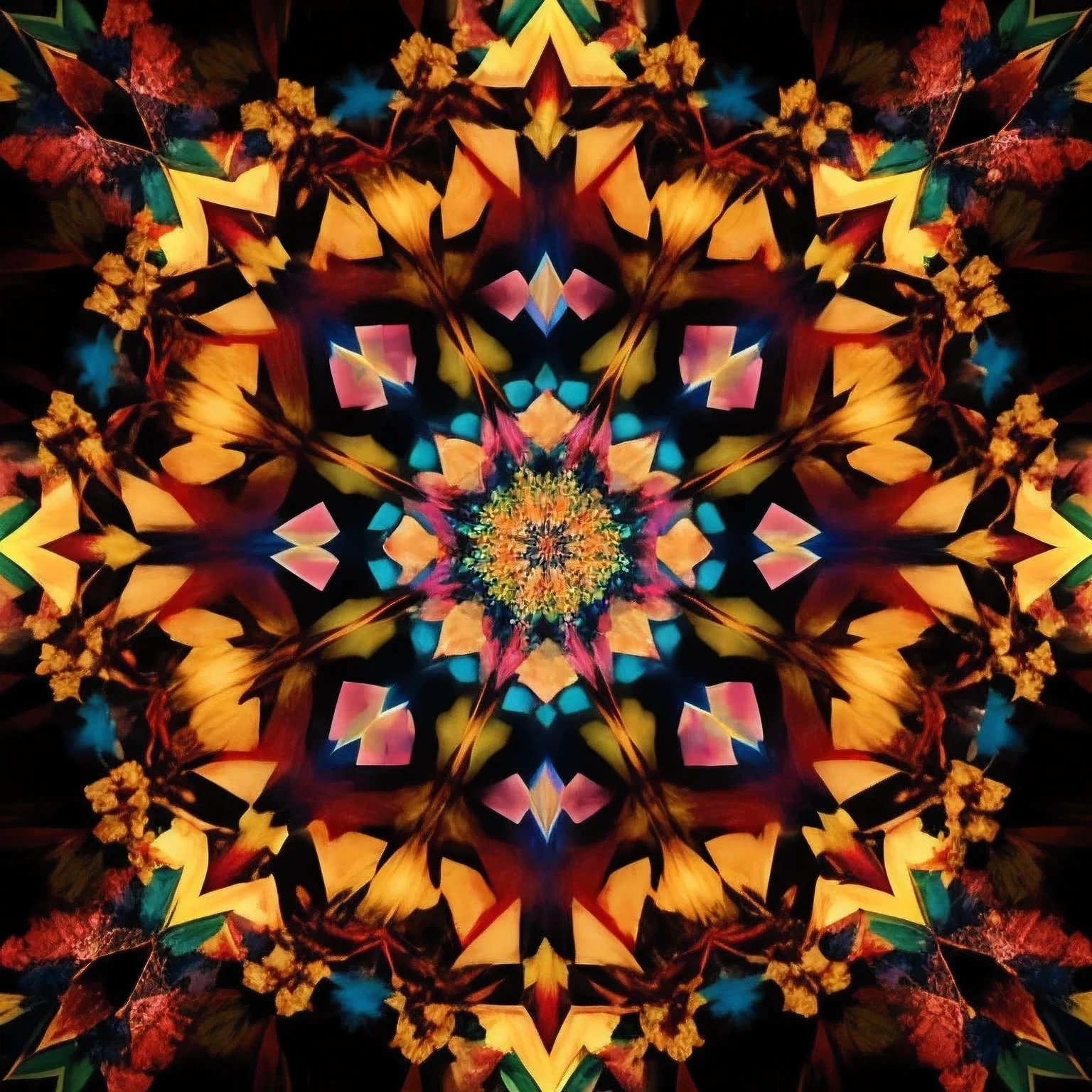 optical illusion，Brilliant kaleidoscope, Colorful light, official art，intricate details