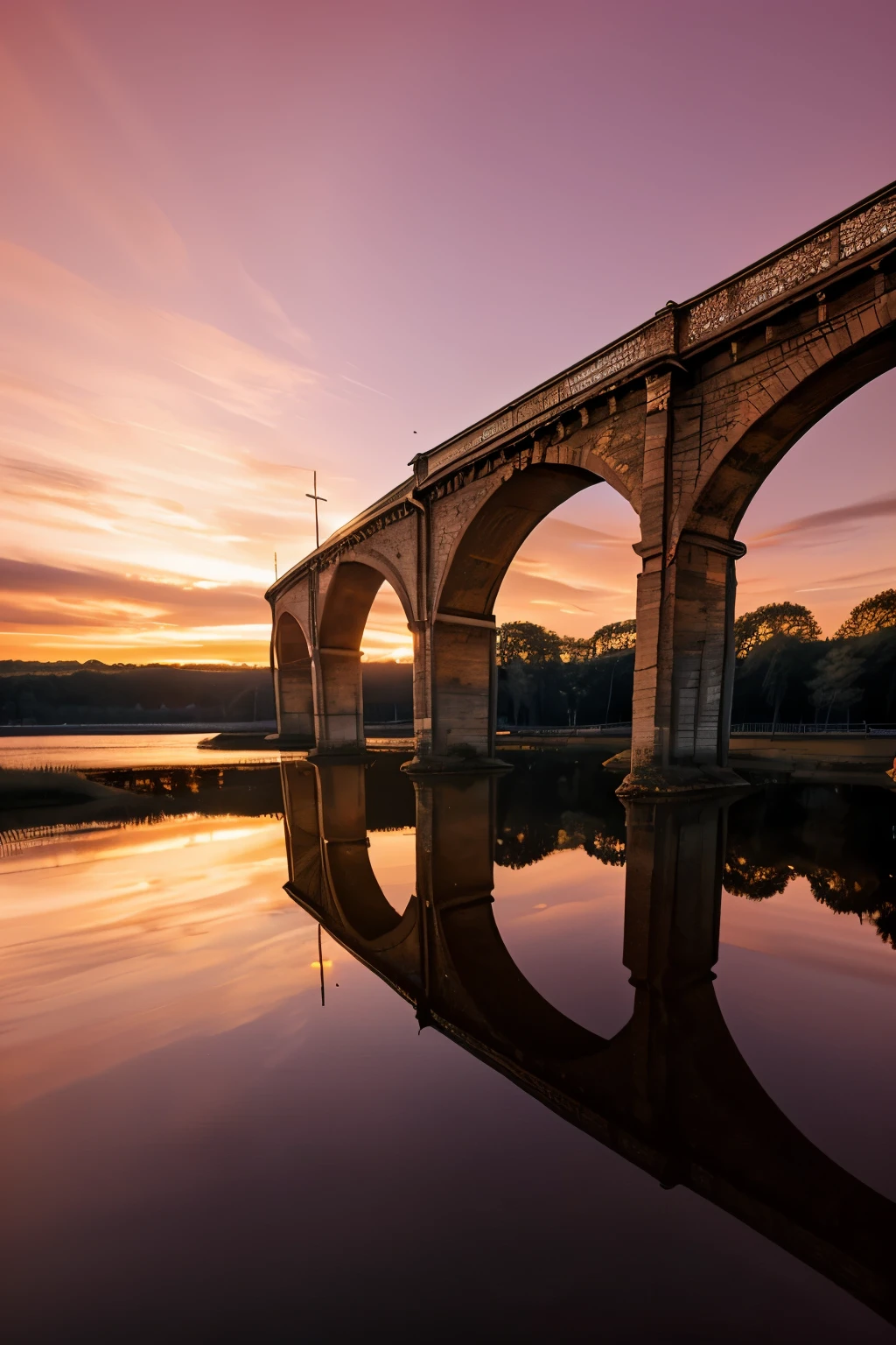 Reflections Landscape photography, high bridge with footpath, stunning sunset, inspired by Photographer Mikko Lagerstedt Creative & Emotional Landscape Photography
