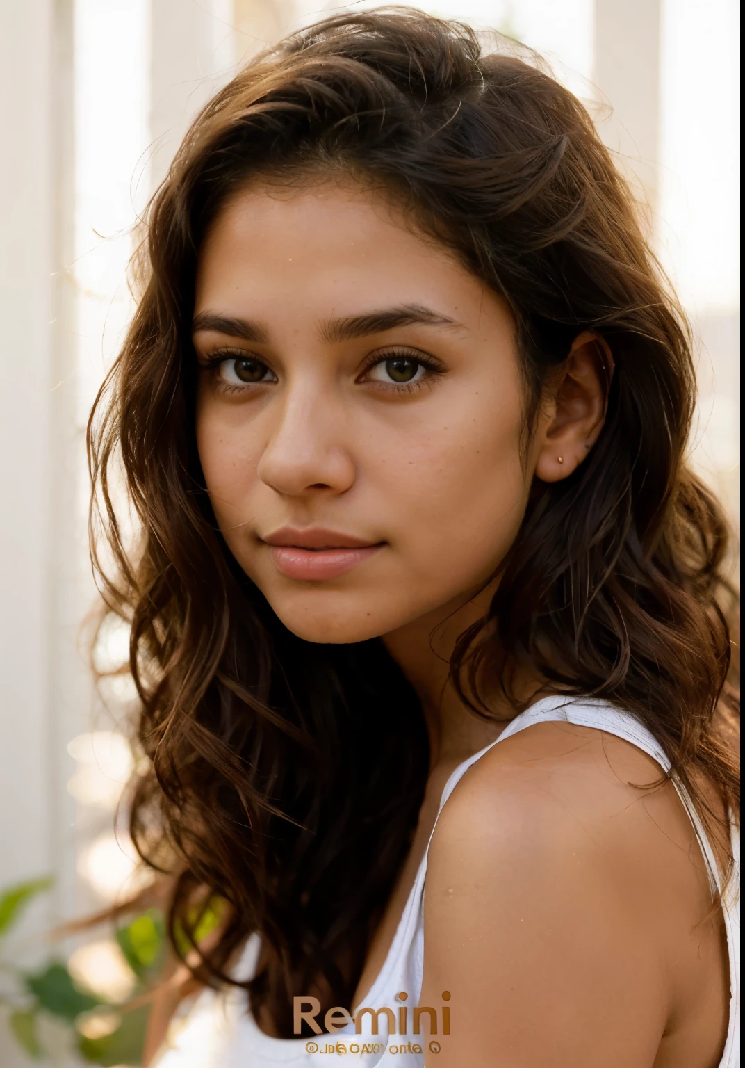 a close up of a woman with long hair and a white tank top, gorgeous latina face, flawless olive skin, beautiful mexican woman, fair olive skin, olive skinned, beautiful tan mexican woman, indian girl with brown skin, cute young woman, portrait sophie mudd, a beautiful young woman, beautiful young girl, a beautiful -aged girl, portrait of zendaya