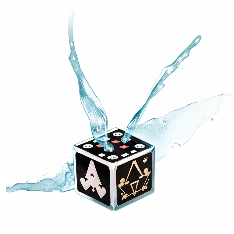 MagicItem_v1, DnD magic item, white background, artefact, (Gambling Dice), masterpiece, professional quality