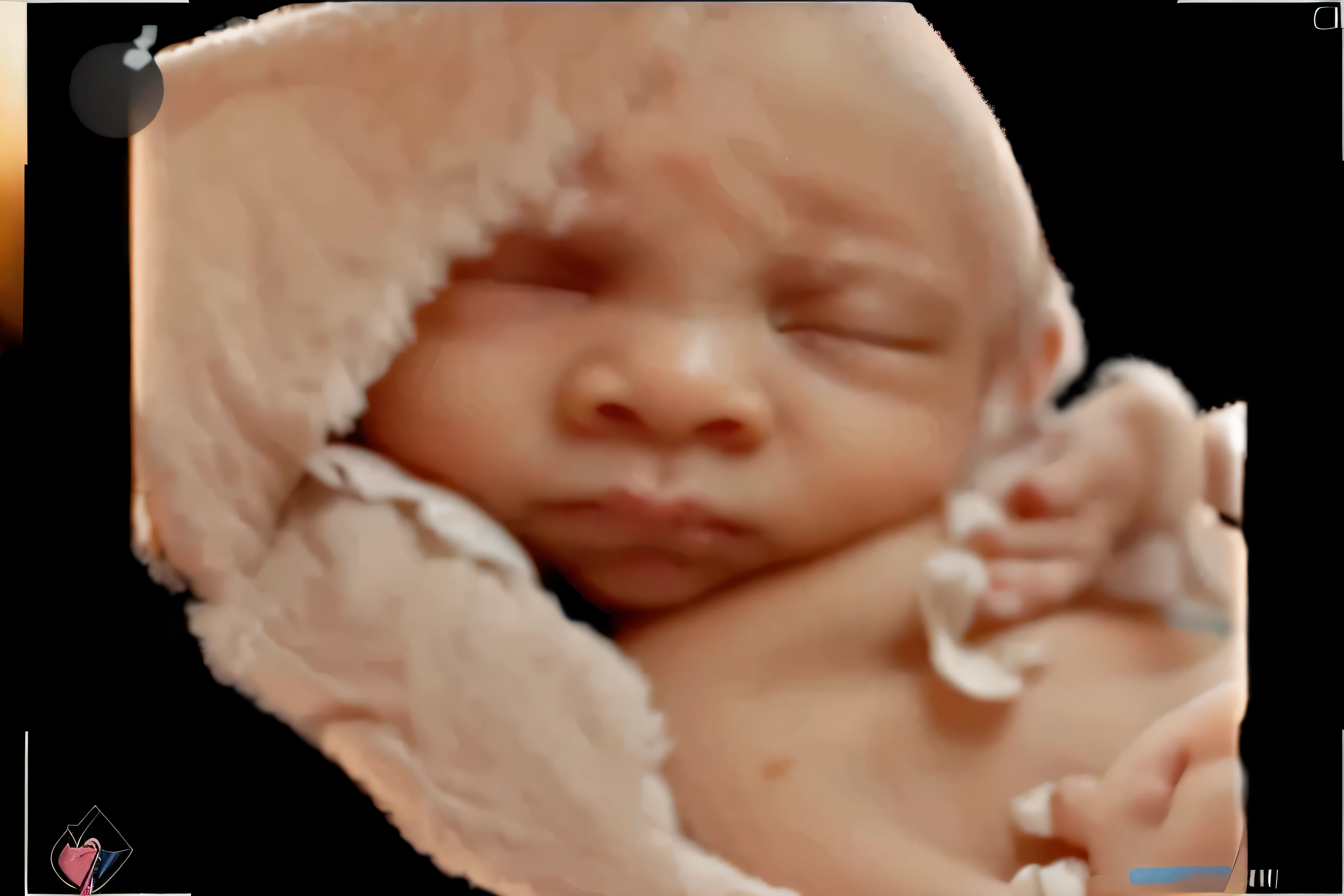 portrait, sleeping , fetus, inside womb, rosy face, hd, realistic, cute, babyl,  8k, uhd, high quality, sharp focus, the composition beautiful rich and bright