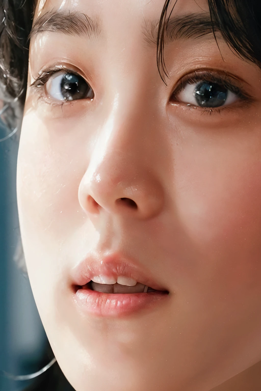 there is a close up of a person with a cell phone, face!!!! close - up, close up face, wan adorable korean face, closeup face, jimin\'s right eyelid swollen, closeup on face, her face looks like an orchid, & her expression is solemn, close - up face, closeup at the face, close up at face