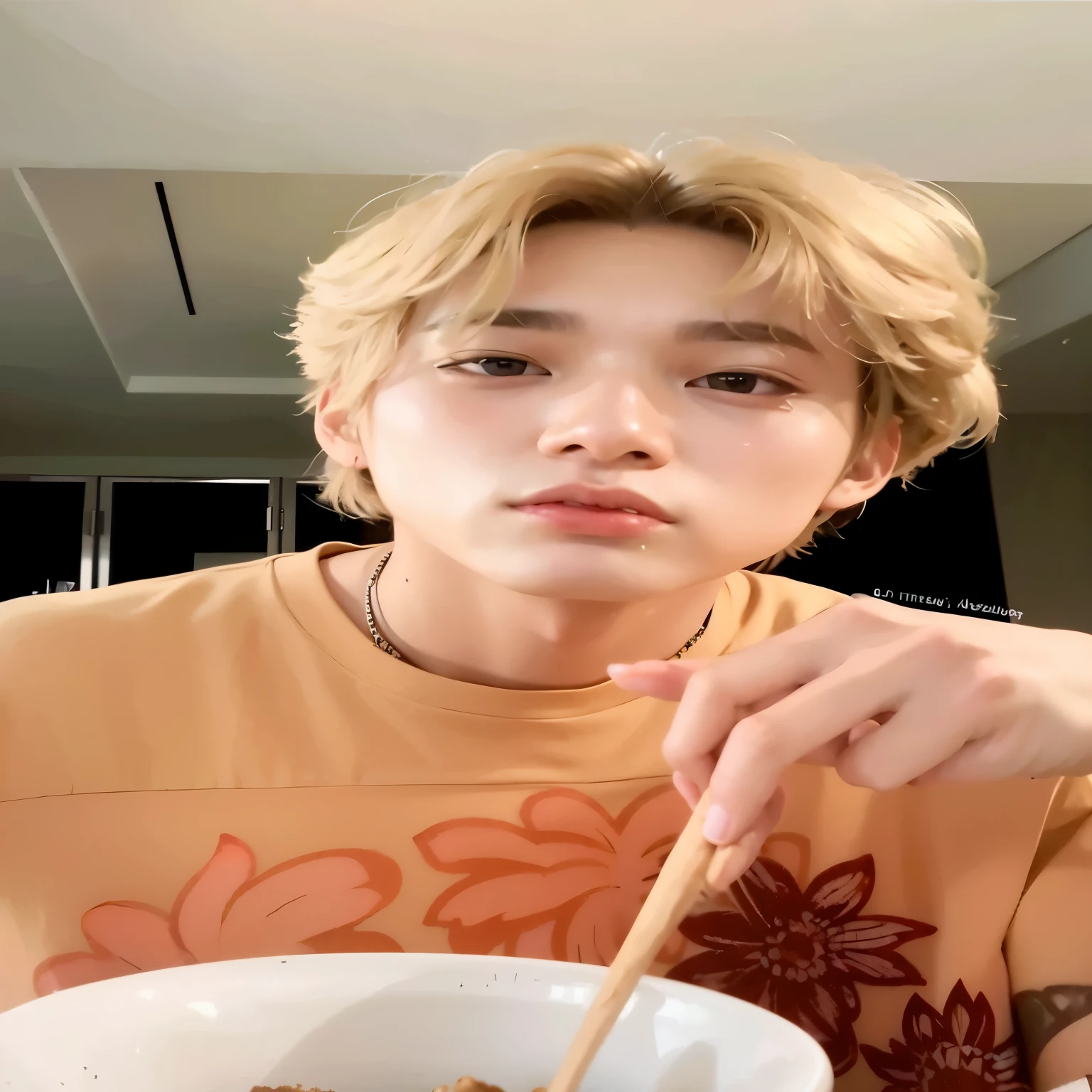 Hombre arafed comiendo un plato de fideos con palillos., kim doyoung, cai xukun, Jung Jaehyun, Jinyoung Shin, yanjun chengt, pale korean adorable face, Jinyoung Shin aesthetic, inspirado en Bian Shoumin, todos del grupo nct, TaeJune Kim, inspirado en jeonseok lee, inspirado en Yanjun Cheng, hyung tae, Jimin