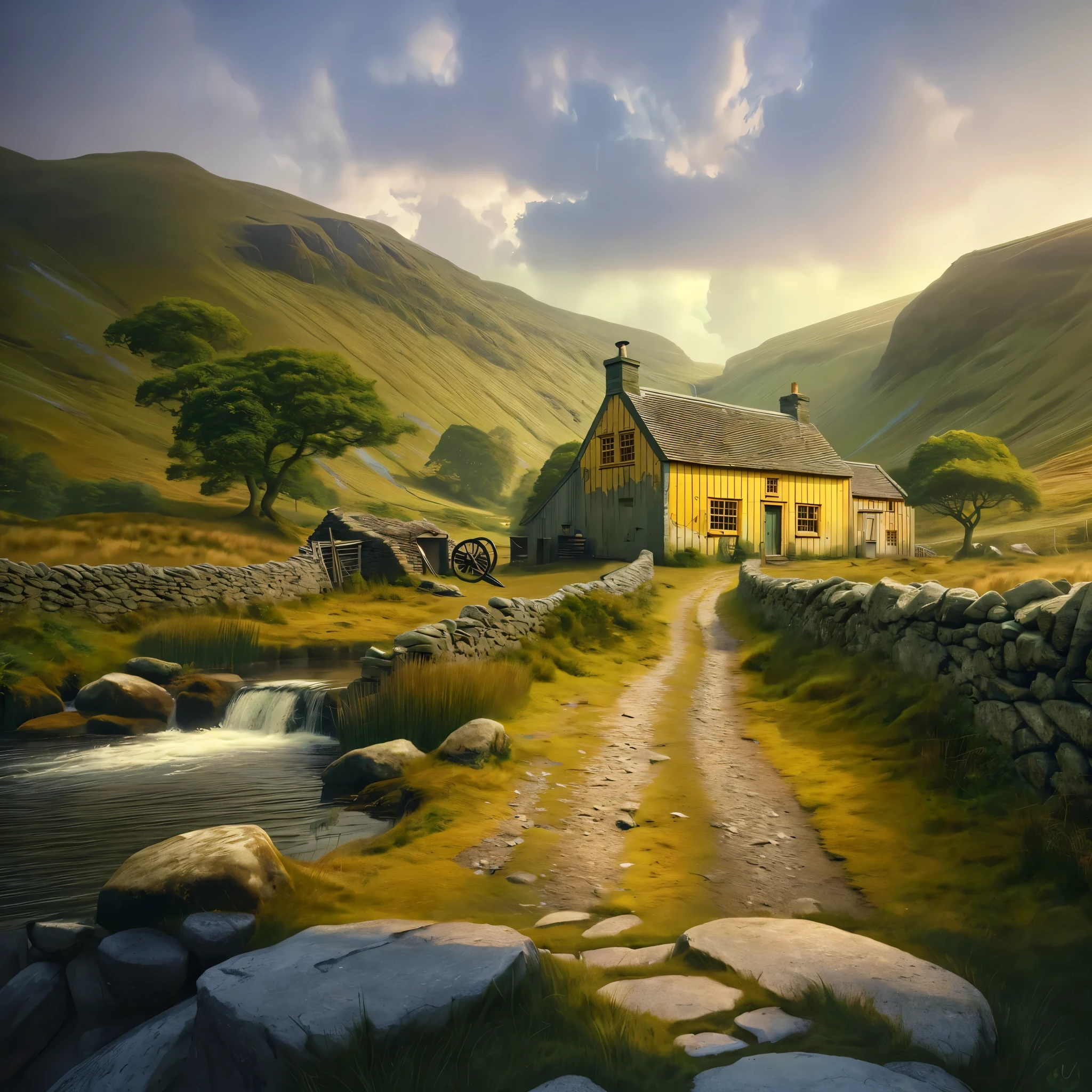 green grass and stone path