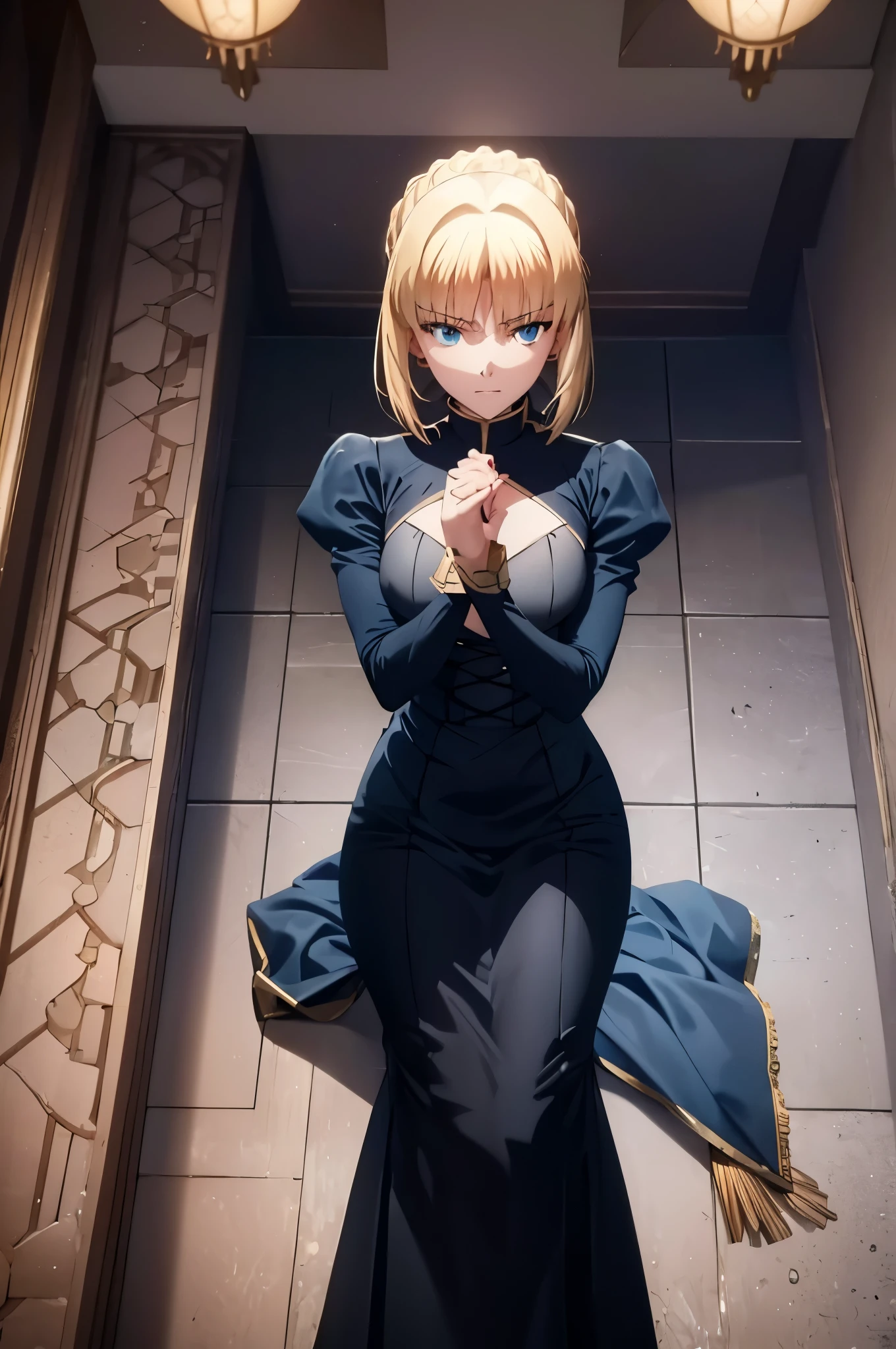 (masterpiece), best quality, saber, saber from fate anime, seductive dress, in bedroom, waiting, no distorted limbs, perfect body, detailed image, 4k, five fingers each hand no extra, no duplicate, sexual, seductive, in bedroom, perfect
