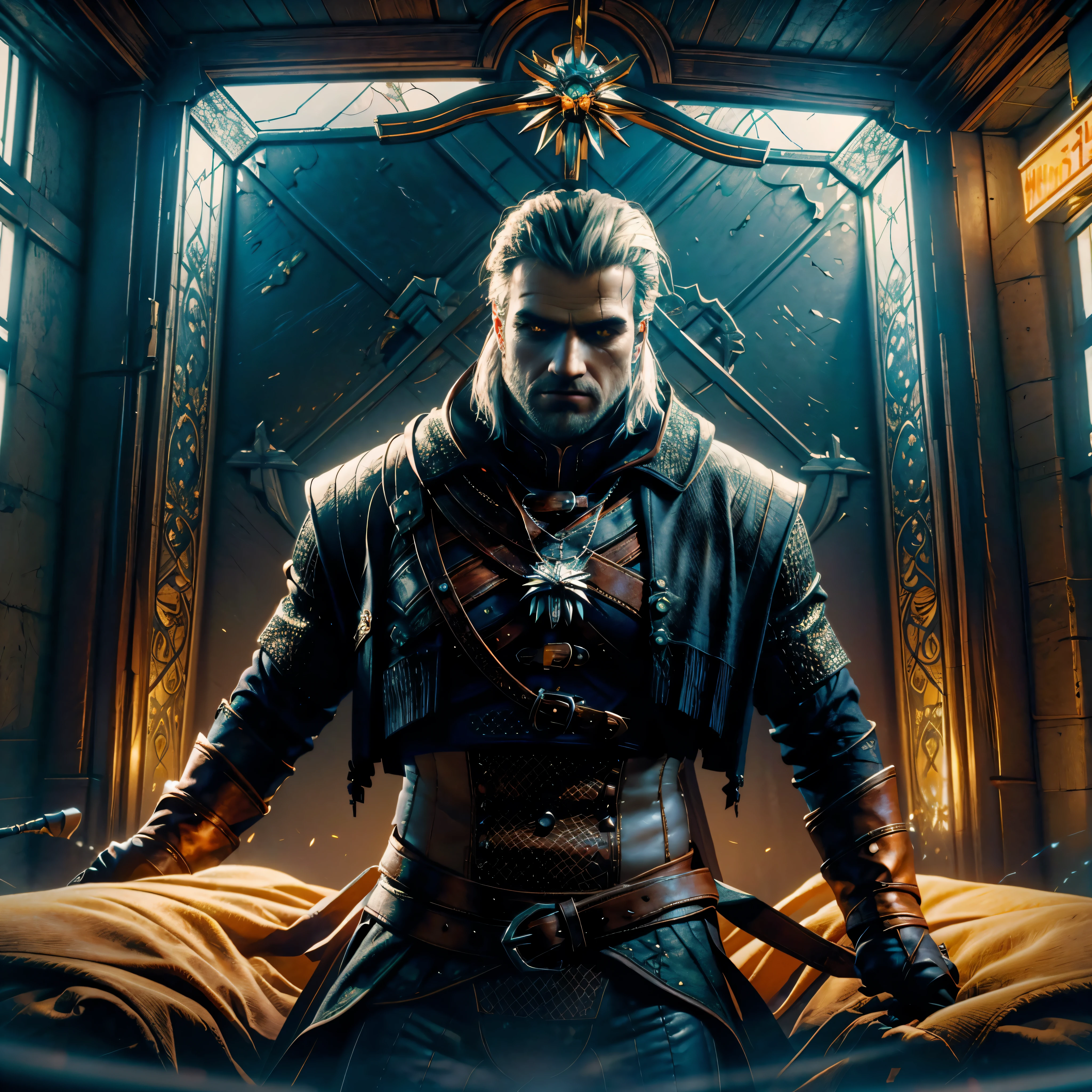 Henry_Cavill as The_Witcher Geralt_de_Rivia Amulet_Wolf deep path castle equirectangular Kingdom chef-d&#39 Van_Gogh Masterpiece ultra UnrealEngine5 Cinematic Lighting meticulously intricate ultra_high-details ultra_high-res ultra pro-Photorealistic ultra_high-quality ultra_sharpness focus accurate max perfection reflex extreme improved Octane-rendered opengl-shaders glsl-shader UHD XT3 DSLR HDR romm rgb pbr ombre analogique color-coded shading 3DCG fxaa global illumination cgi vfx sfx fkaa txaa rtx ssao post-processing post-production cell-shading augmented tone-mapping sundrop contre-jours optimal sunLight luminescence volumetric lightning contrast "Heavy Metal" theater Will-o'-the-wisp Divine synthetic headgear "singninicro gold God dazzling Admiral Fancy Vivid Yellow jukebox Symmetrical ((King Athletic muscular extatique Tamned Skin gorgeous Effects Cheekbones Embarrassed redderer eye-liner saphirs saturate ultra_beautiful_eyes dark black pupils brown iris lazulis turquoise mouth open tongue teeth obvious smiles howling Floating Jacket Eccentric Cape onyx Shoulders-Off Shirt Lace Clavicles White Papillotes embroidered satin red thick leather felt skirt matching ample swinging spinel navel waist reveal belt-chastity heart diamond padlock silver agate bristles scarlet pubis-hairy indigo silk snap garters thighs legs boots)) dancer nickel fleuraison bees tin incandescentes CGSCOSITY tattoo Cristallines hearth rubis invoque monster bee (🎈🍦🍹❤(😘👩🎀👗⚜👒👡💅)🎪🎢🎡🎠 EOS R6 135mm 1/1/2.8 ISO400) blast flash blow glow opale straight heavy chrome flat rune lava bands glyphes Tourmaline plasma background floraison beholder chaos strange population Earth outdoor mirror handcuff glass transparent graduated reflection Bruce_Weber "luis Royo" naked nsfw varied multi etc. --v 6 --s 1000 --c 20 --q 20 --chaos 100