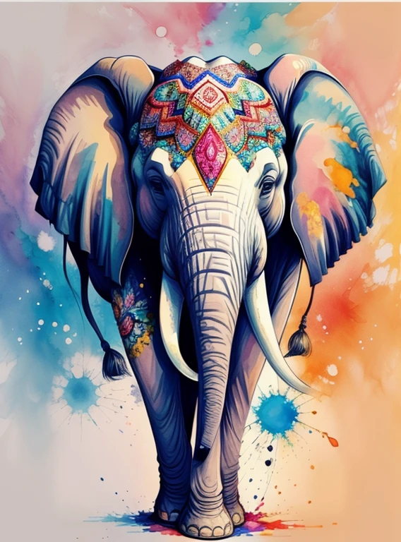 A kaleidoscope radiating joy with a majestic elephant head at the center vector, Alcohol ink and impasto mix painting, explosion,
yang08k, beautiful, colorful,
masterpieces, top quality, best quality, official art, beautiful and aesthetic,