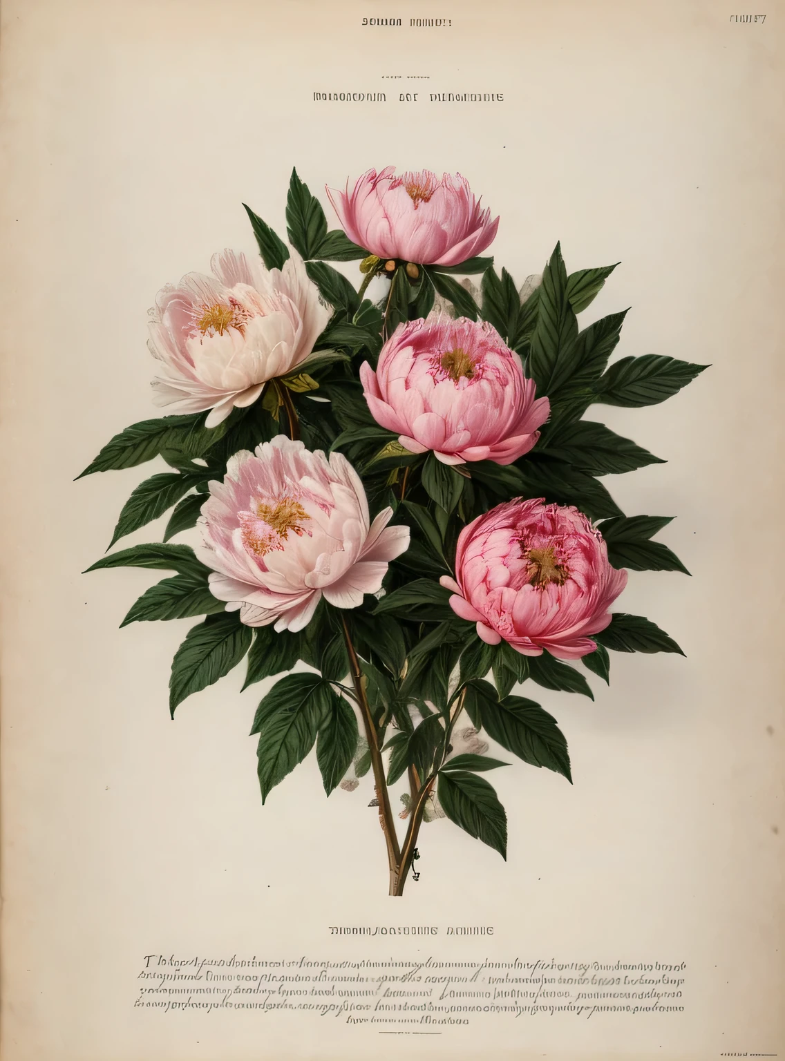 (melhor qualidade:1.2), (detalhado:1.2), (obra de arte:1.2), vintage botanical illustrations of black peonies (1770 1775) in high resolution by John Edwards