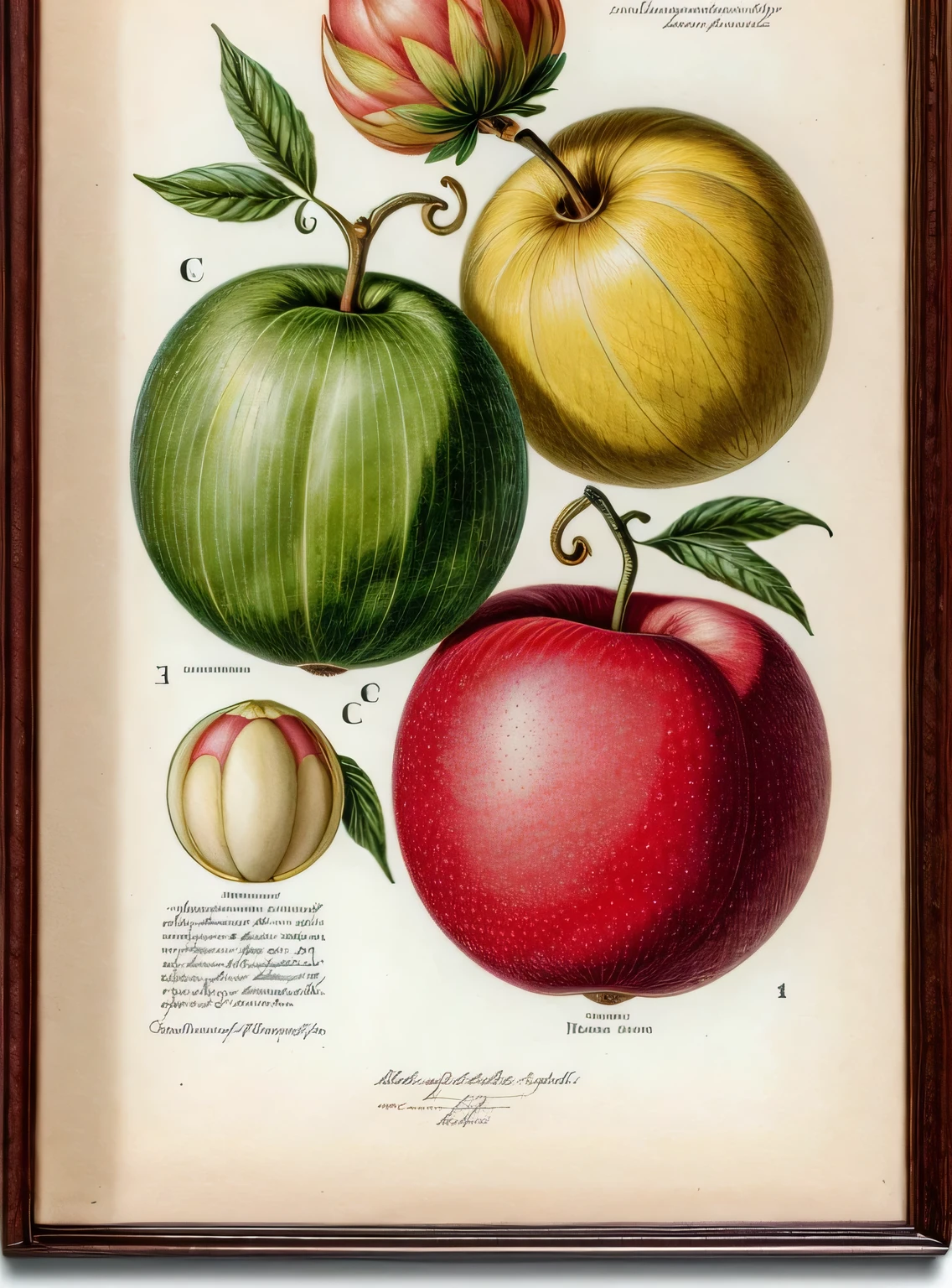 (melhor qualidade:1.2), (detalhado:1.2), (obra de arte:1.2), vintage botanical illustrations of impossible magical fruits (1770 1775) in high resolution by John Edwards