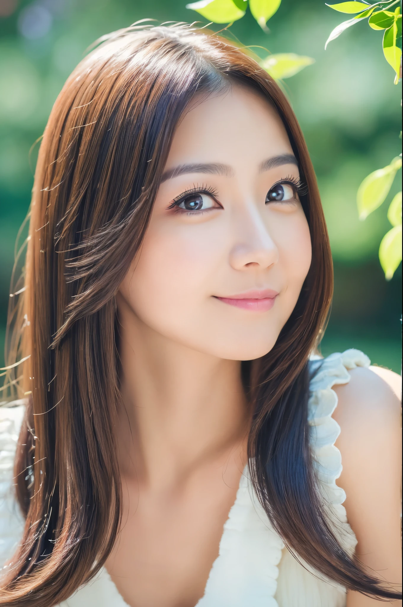 (best quality,highres,ultra-detailed),portraits,beautiful Japanese lady,beautiful detailed eyes,beautiful detailed lips,extremely detailed face,longeyelashes,soft smile,flowing hair,natural lighting,vivid colors