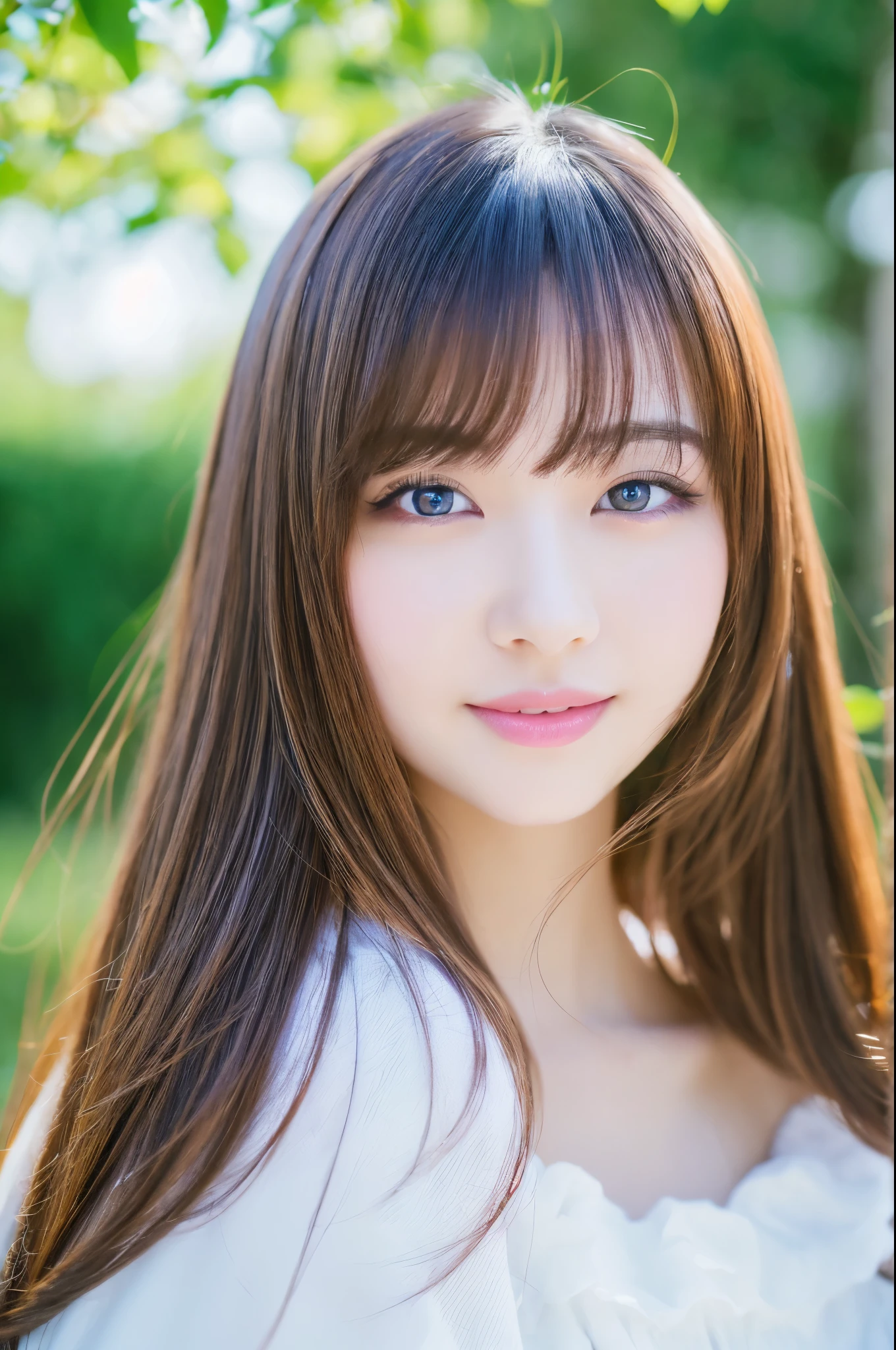 (best quality,highres,ultra-detailed),portraits,beautiful Japanese lady,beautiful detailed eyes,beautiful detailed lips,extremely detailed face,longeyelashes,soft smile,flowing hair,natural lighting,vivid colors