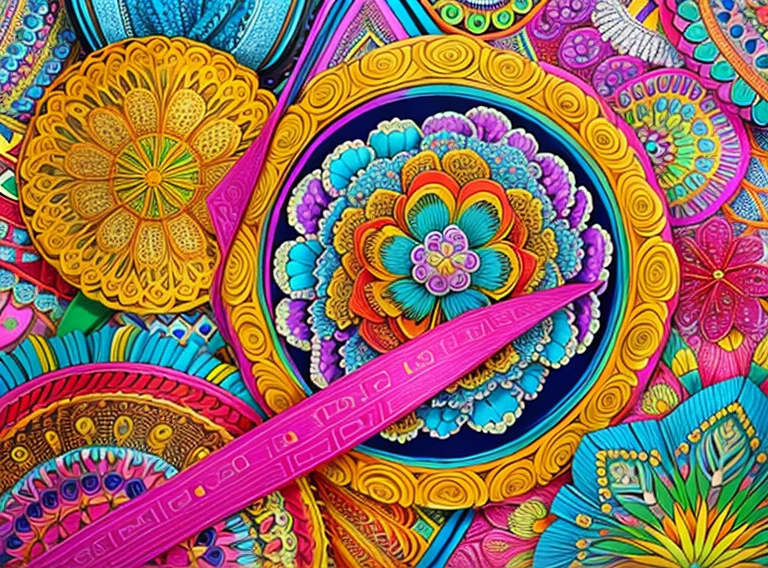 (ultra-detailed background, detailed background), absurdres, highres, ultra detailed, extremly detailed, (bunch of flowers:1.3), (zentangle:1.2), (geometric:1.2),(colorful),