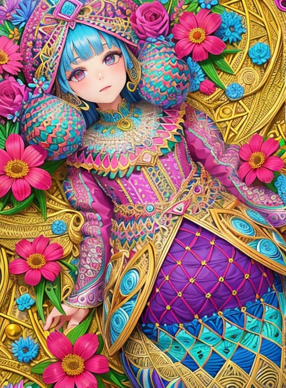 (ultra-detailed background, detailed background), absurdres, highres, ultra detailed, extremly detailed, (bunch of flowers:1.3), (zentangle:1.2), (geometric:1.2),(pastel colors),