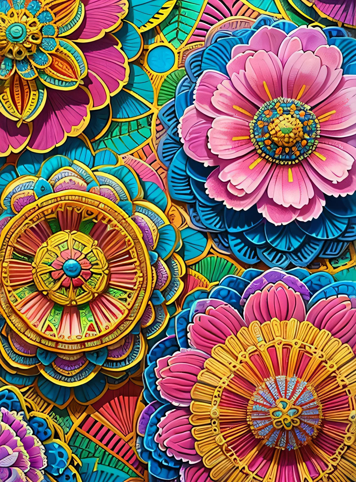 (ultra-fundo detalhado, fundo detalhado), absurdos, high resolution, ultra detalhado, extremamente detalhado, (ramo de flores:1.3), (Zentangle:1.2), (Geometric:1.2),(colorida),
